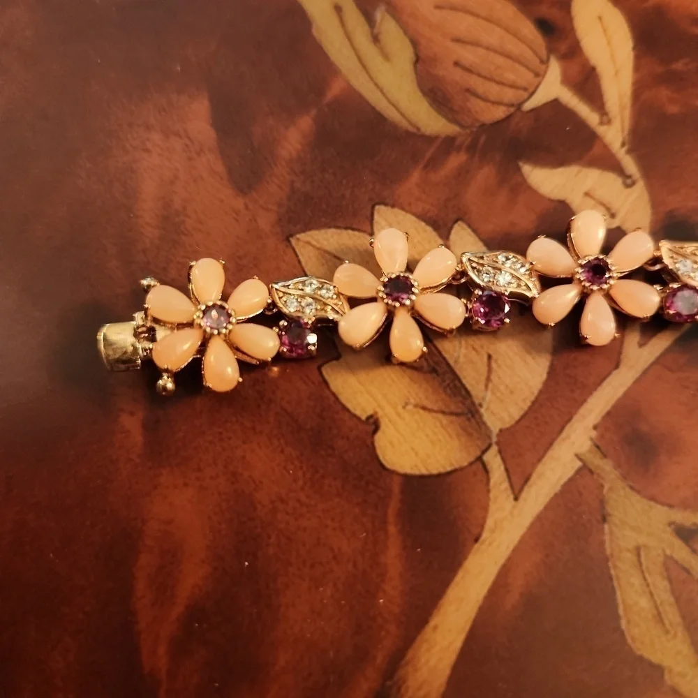 JTV Pink Opal 18k Rose Gold Over Sterling Silver Bracelet - Picture 6 of 11